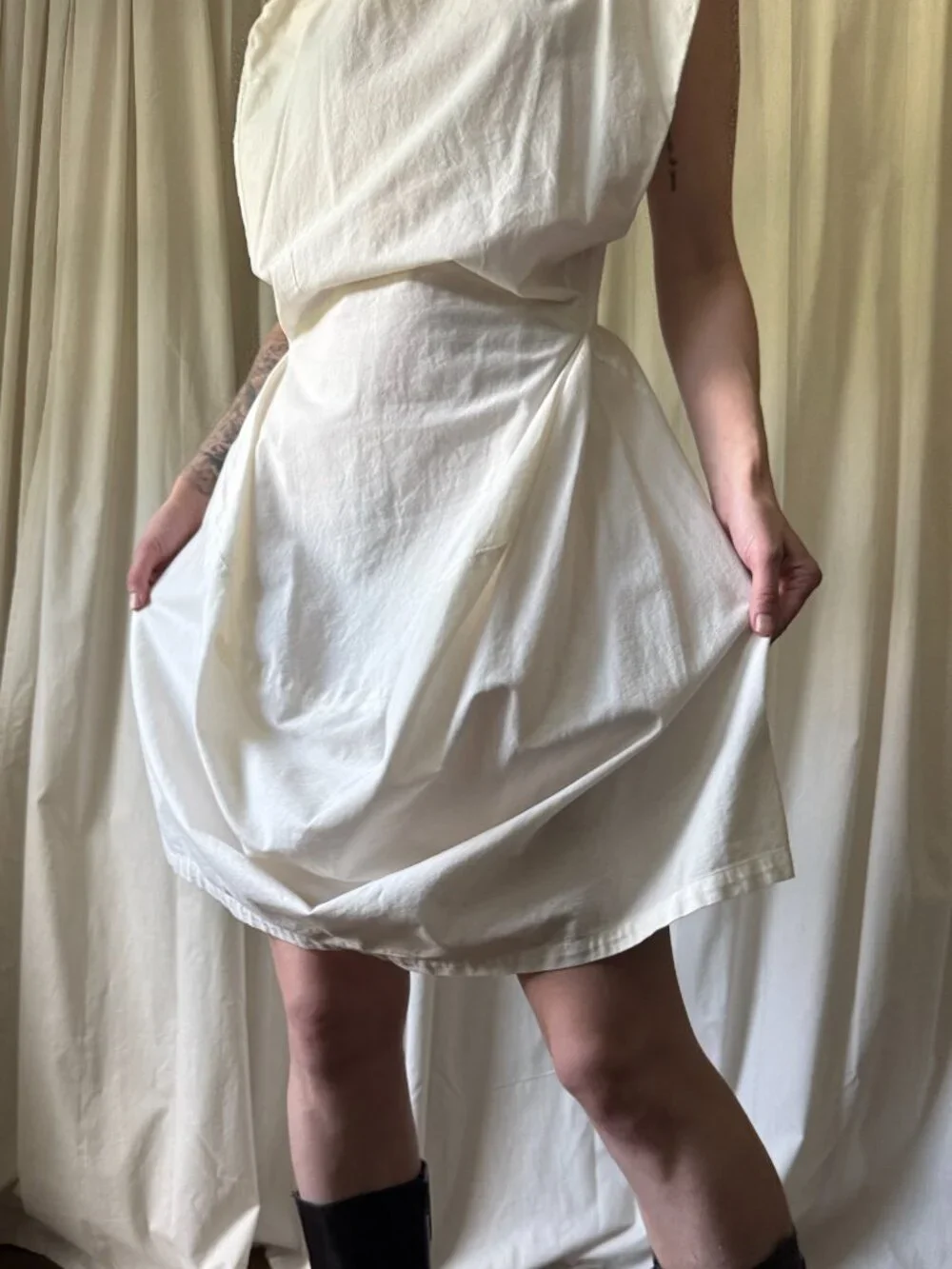 MM6 Maison Margiela White Scoop Neck Sleeveless Mini Dress Women's Size 6 - Picture 5 of 12
